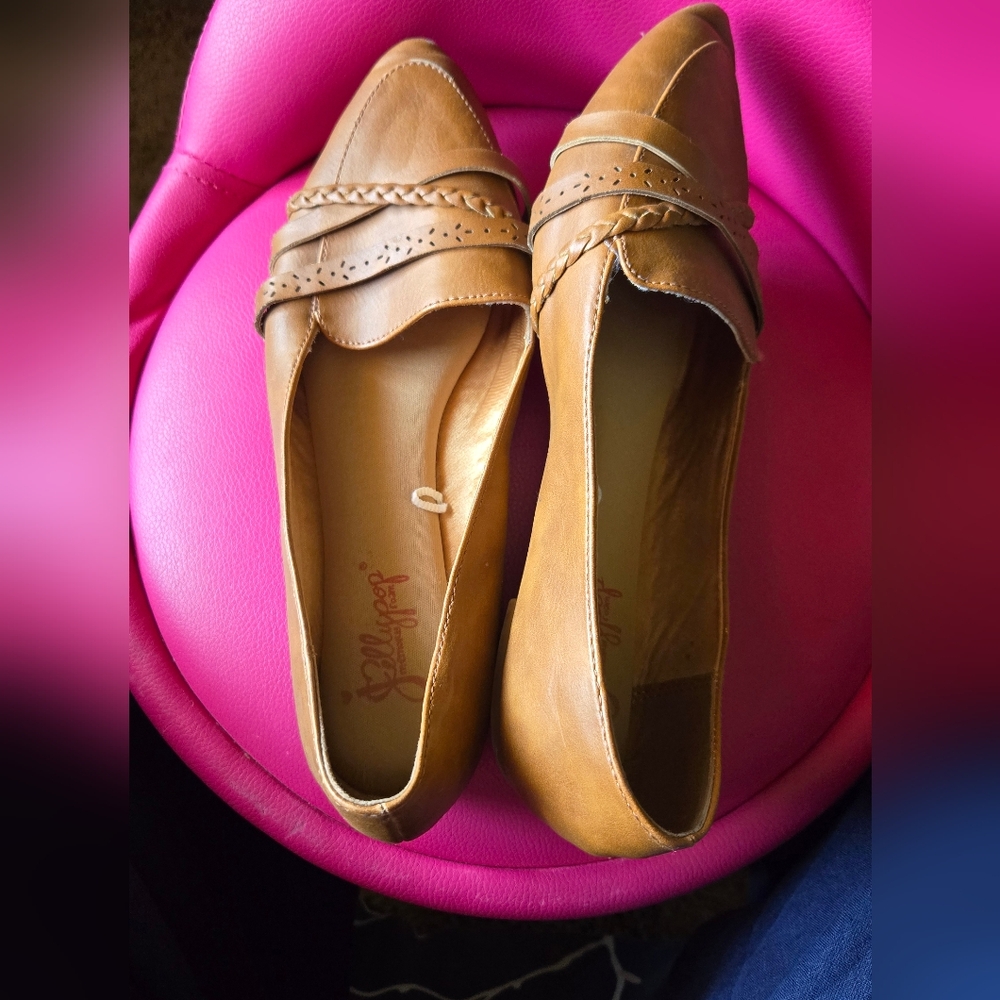 Women's Cognac Brown Pointed Loafers/Flats